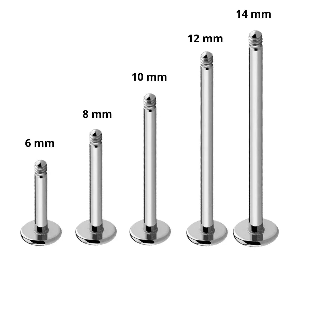 Barretta labret con filettatura esterna - GIOYAL PIERCING STORE