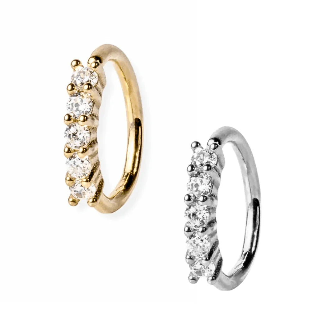 Cerchio continuous con brillanti - GIOYAL PIERCING STORE