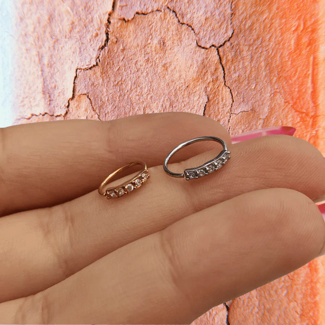 Cerchio continuous con brillanti - GIOYAL PIERCING STORE