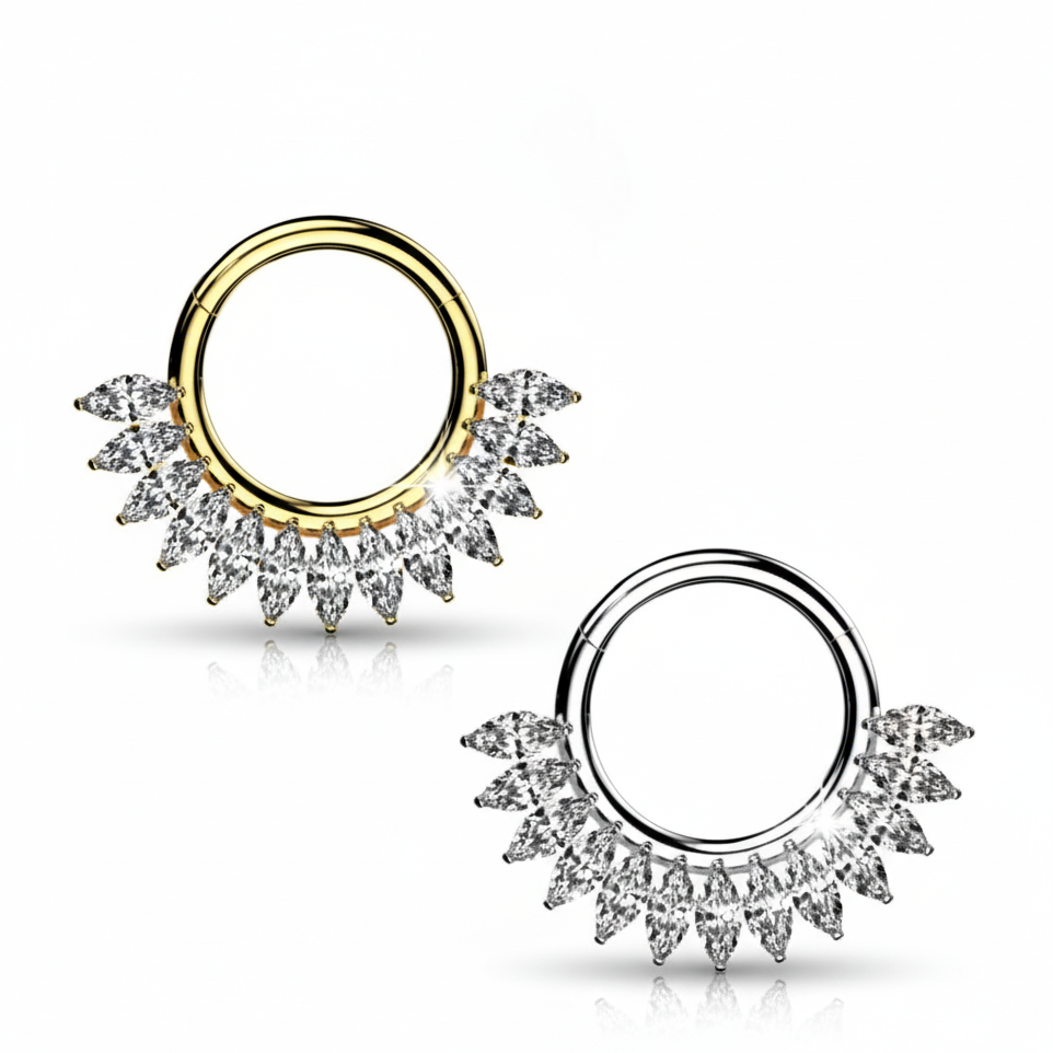 Anello a clicker con brillanti Saturno