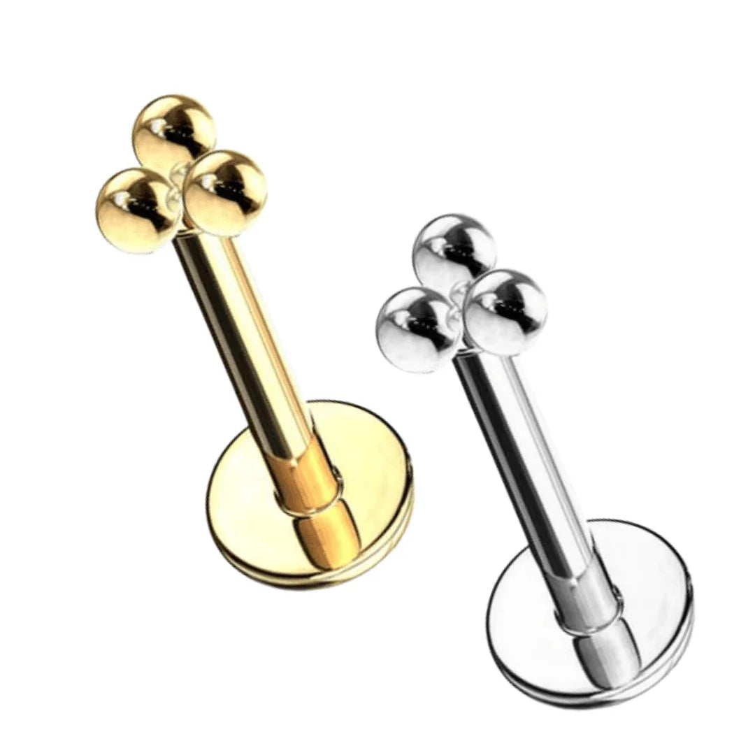 Labret con 3 sfere - GIOYAL PIERCING STORE