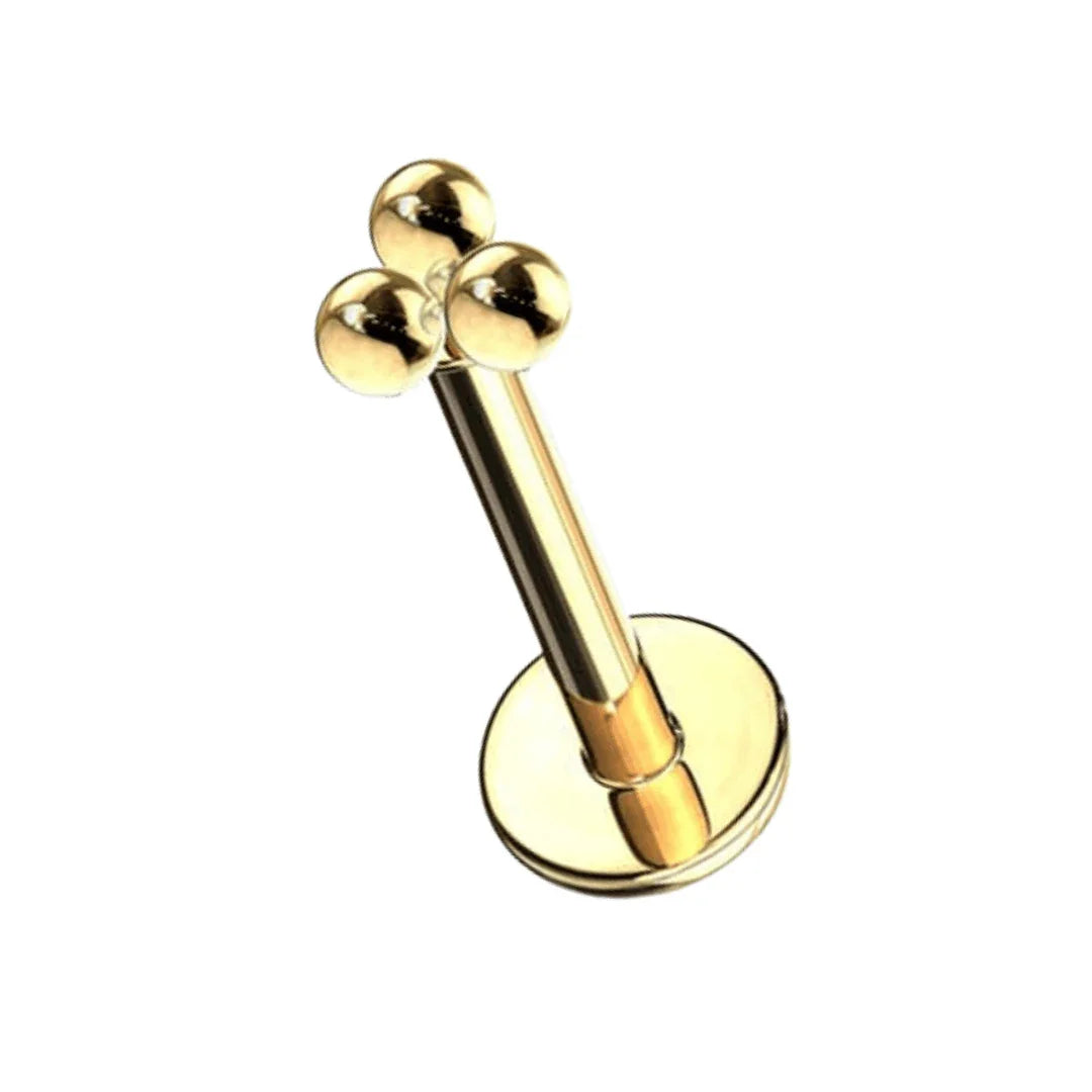 Labret con 3 sfere - GIOYAL PIERCING STORE