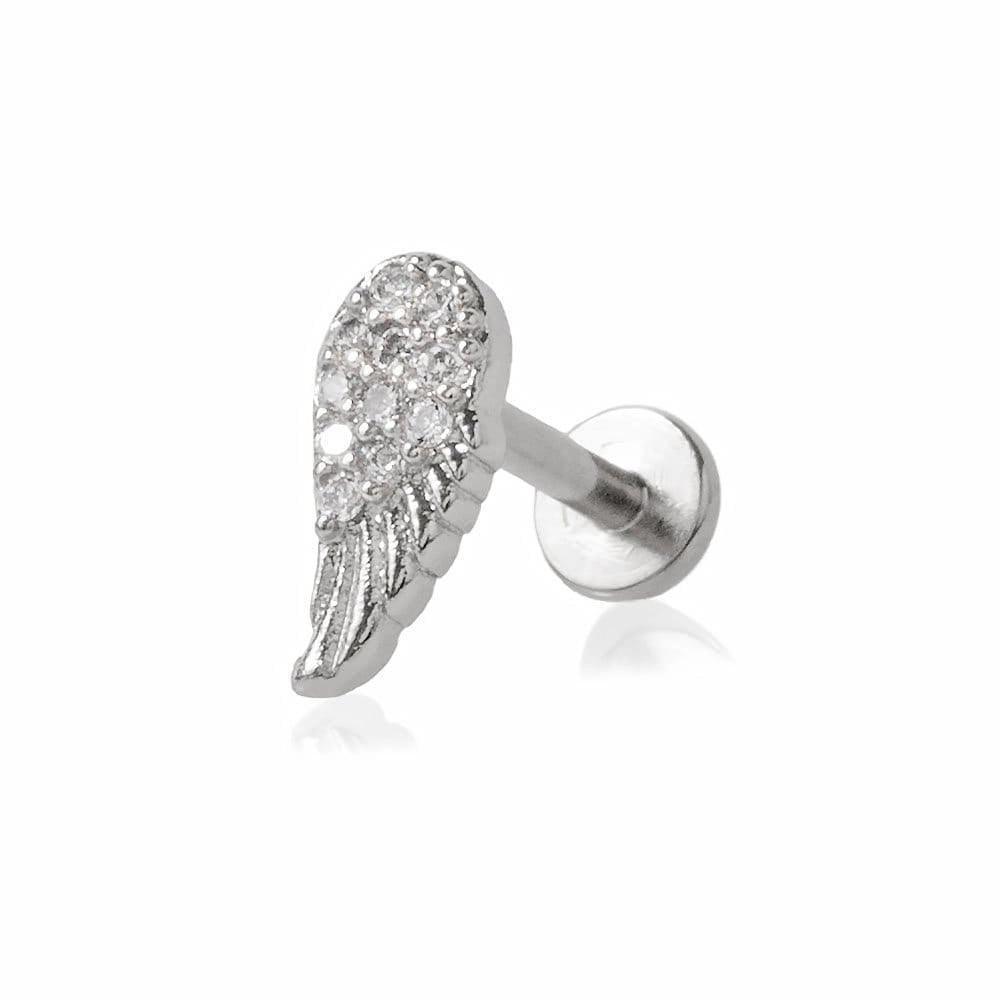 Labret con design ali di angelo - GIOYAL PIERCING STORE