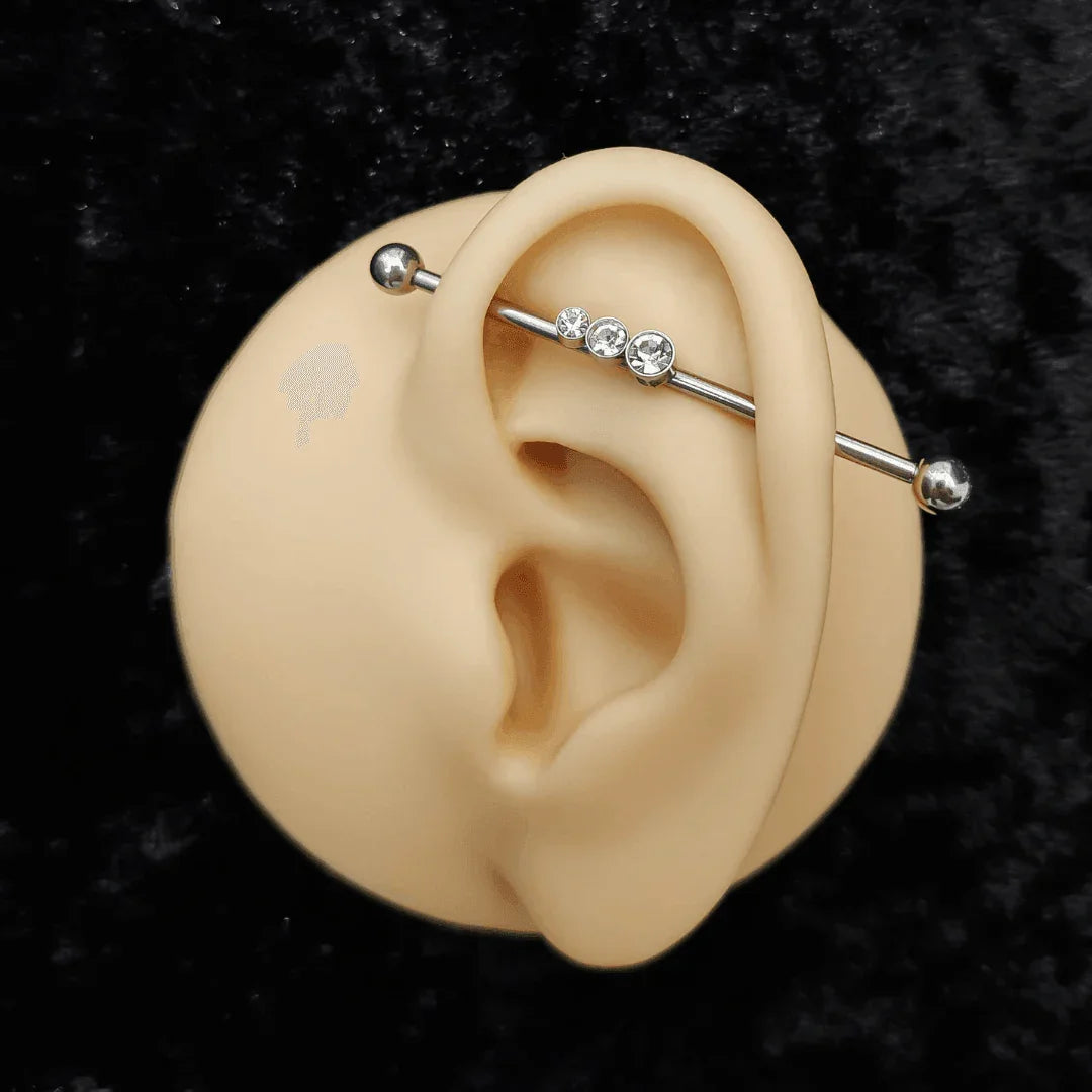 Piercing Industrial con gemme - GIOYAL PIERCING STORE