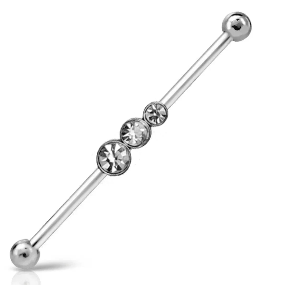 Piercing Industrial con gemme - GIOYAL PIERCING STORE