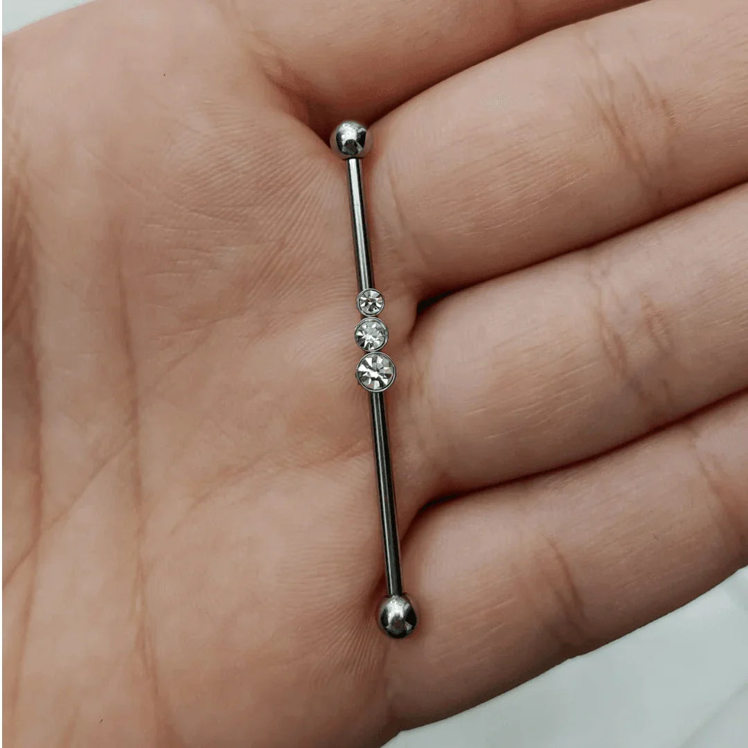 Piercing Industrial con gemme - GIOYAL PIERCING STORE