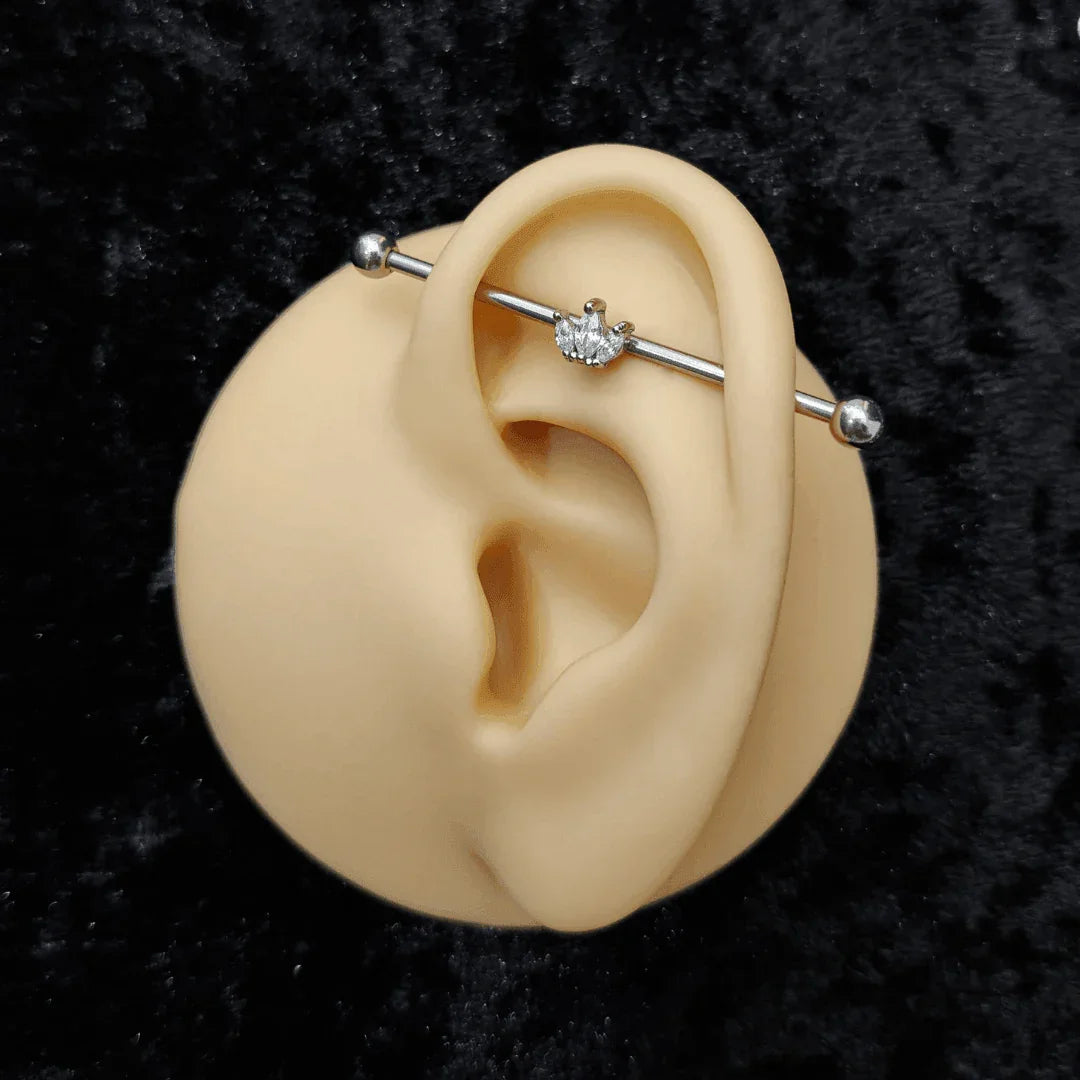 Piercing Industrial corona con brillantini - GIOYAL PIERCING STORE