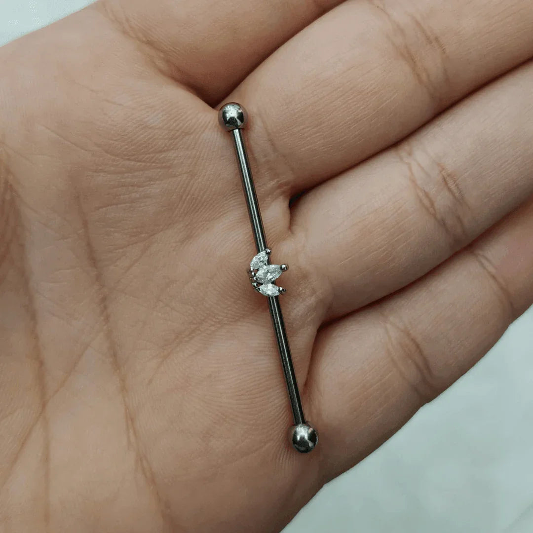 Piercing Industrial corona con brillantini - GIOYAL PIERCING STORE