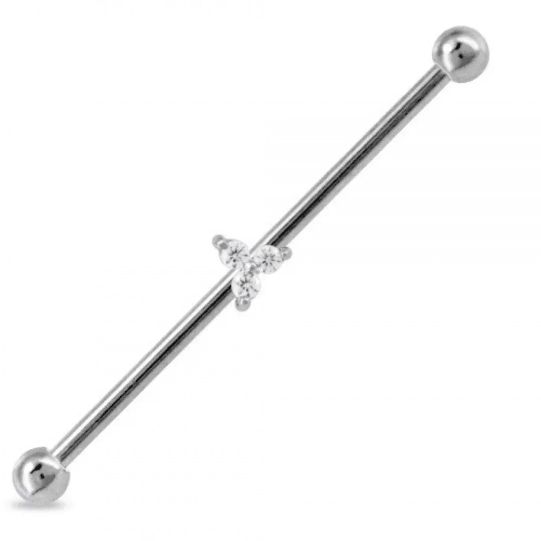 Piercing Industrial design con brillantini - GIOYAL PIERCING STORE