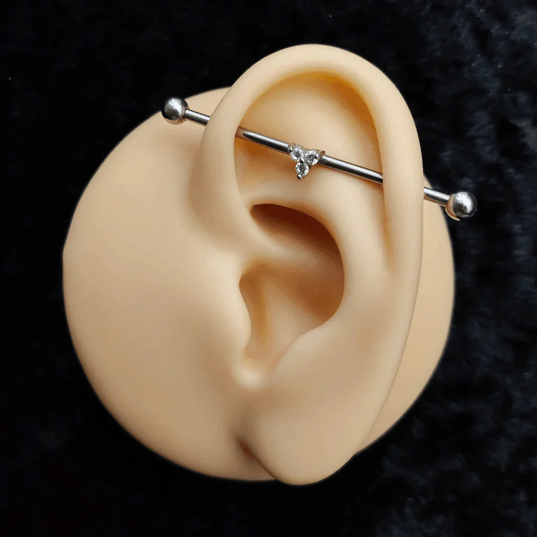 Piercing Industrial design con brillantini - GIOYAL PIERCING STORE