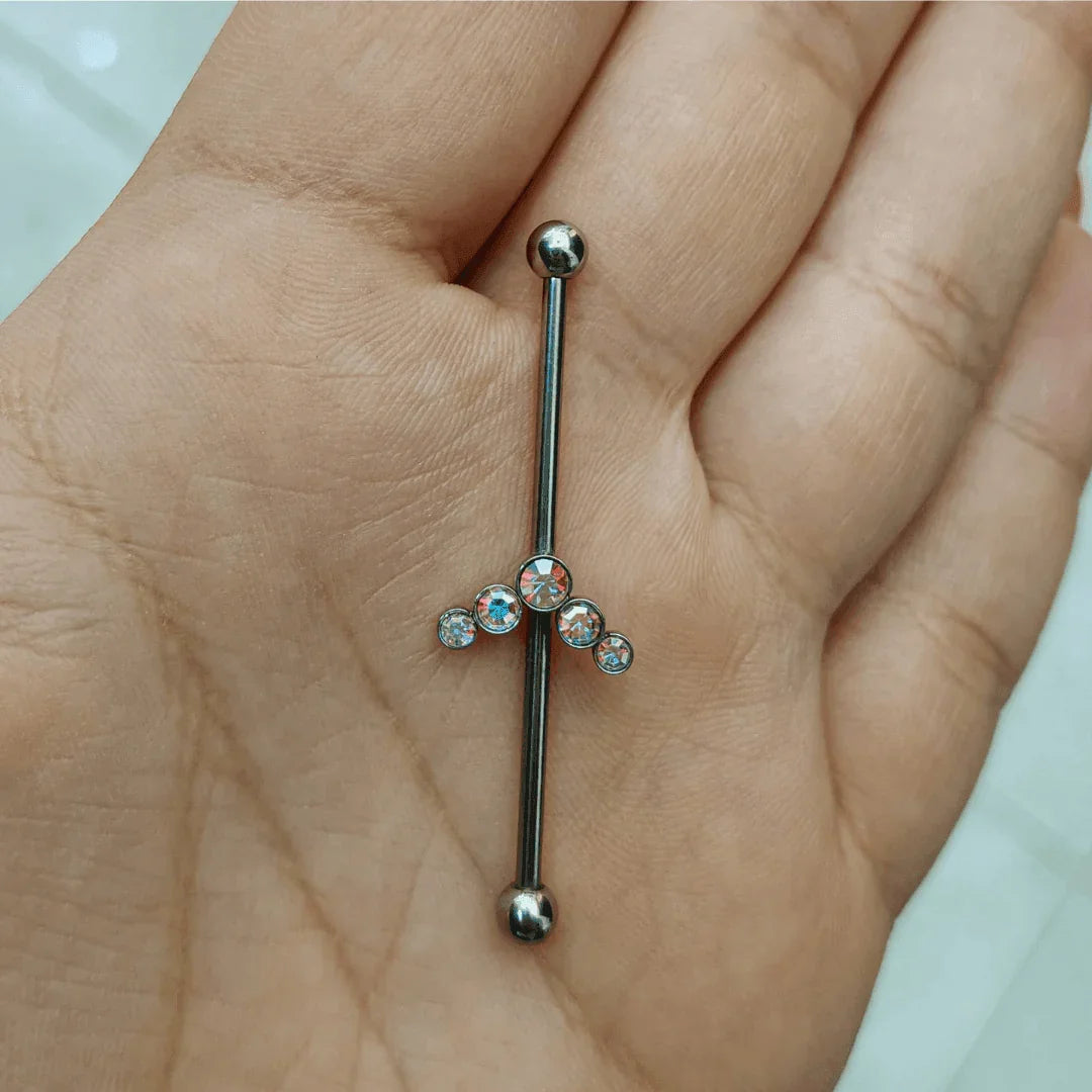 Piercing Industrial fantasia con brillantini - GIOYAL PIERCING STORE