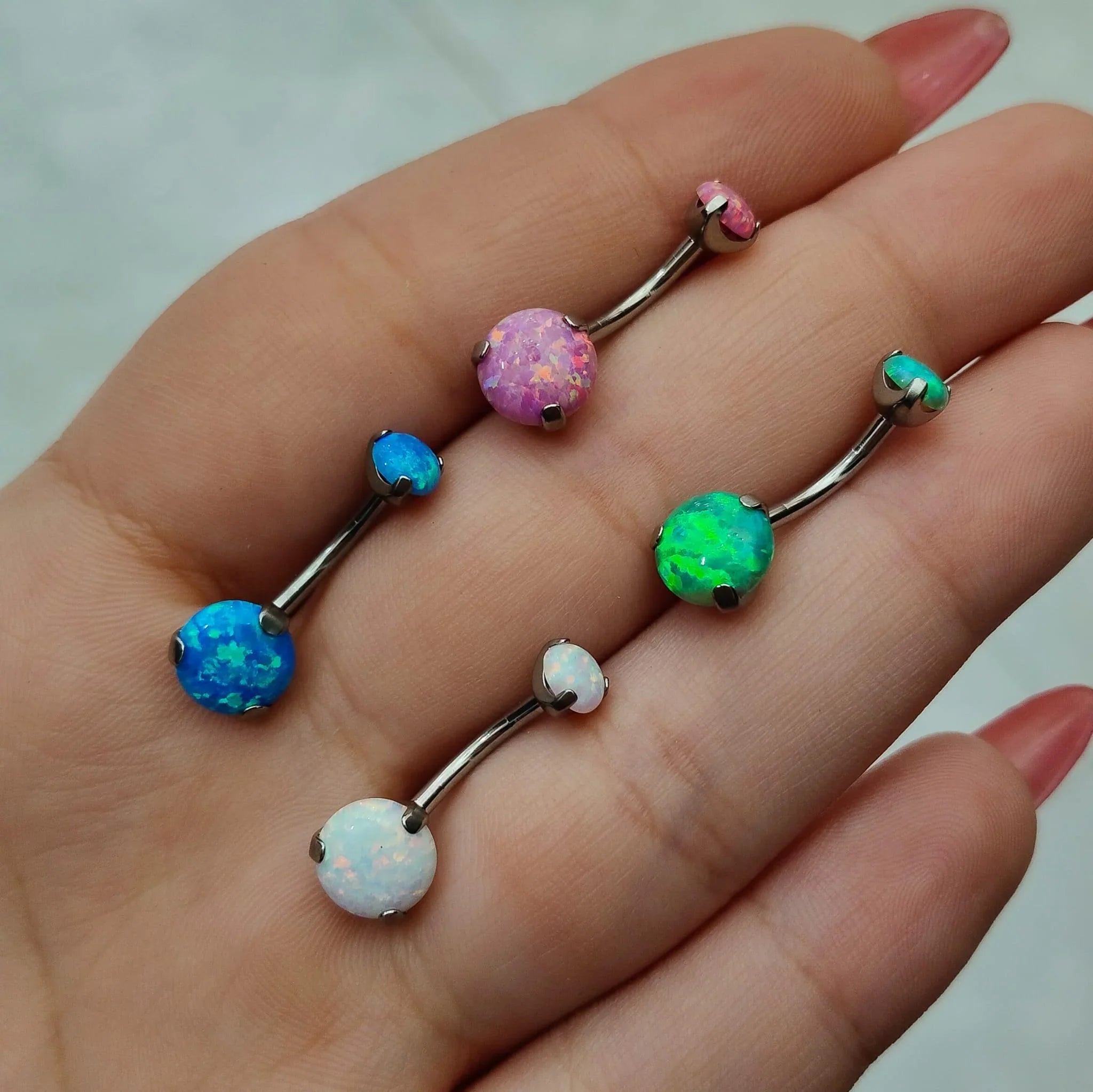 Piercing Ombelico con pietra Opale - GIOYAL PIERCING STORE