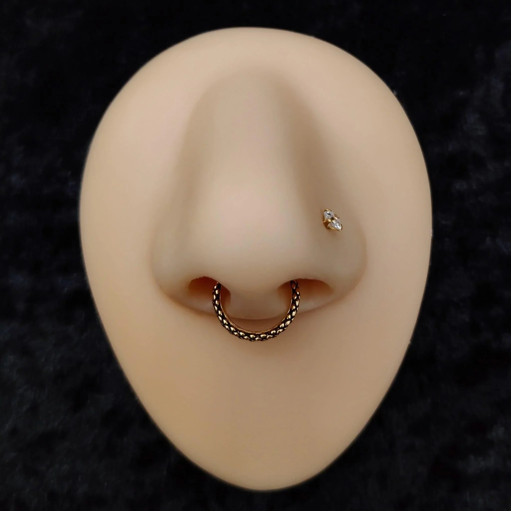 Anello a clicker pelle di serpente - GIOYAL PIERCING STORE