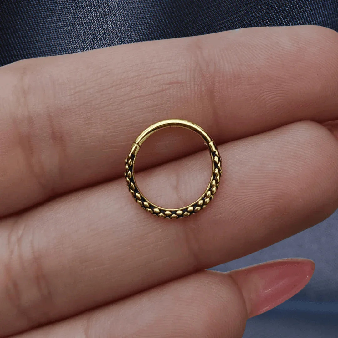 Anello a clicker pelle di serpente - GIOYAL PIERCING STORE