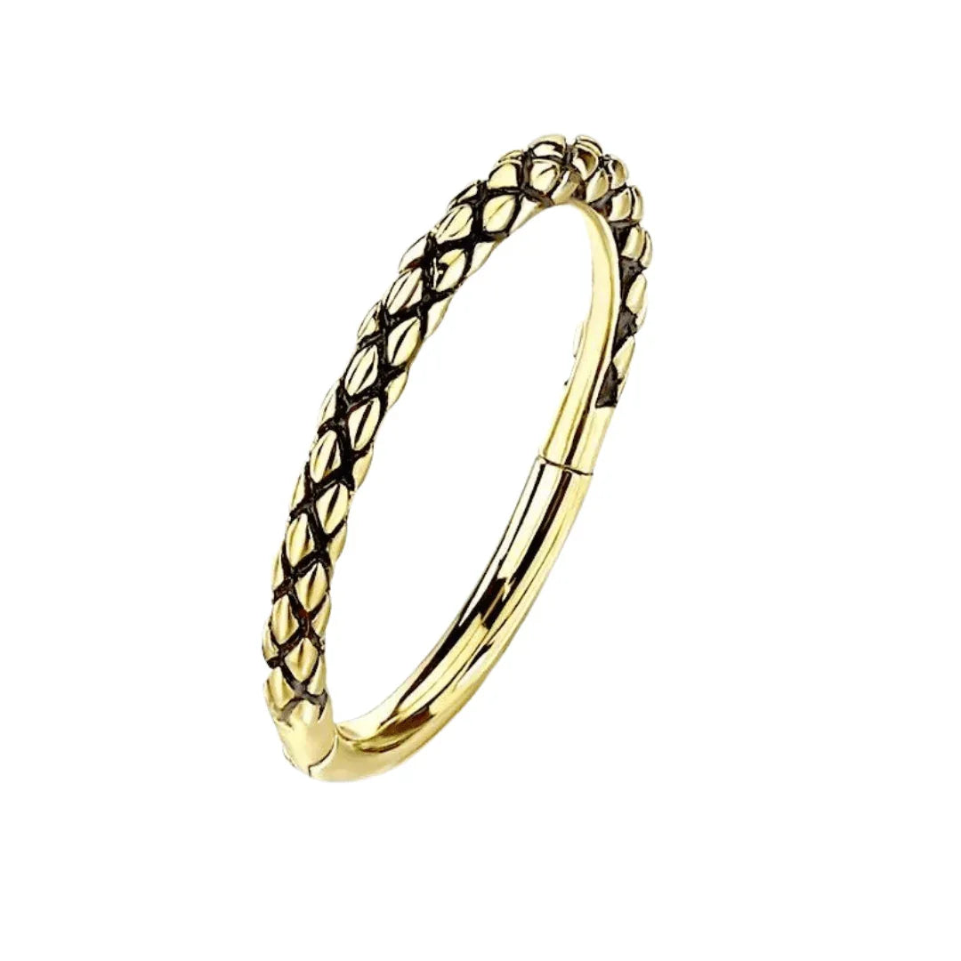 Anello a clicker pelle di serpente - GIOYAL PIERCING STORE