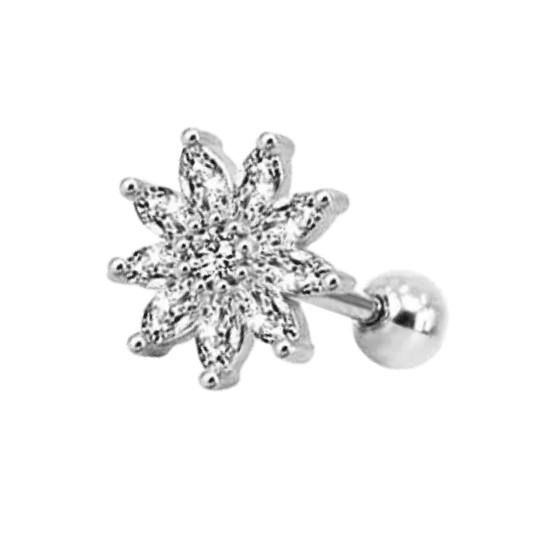 piercing helix con design a fiore - GIOYAL PIERCING STORE