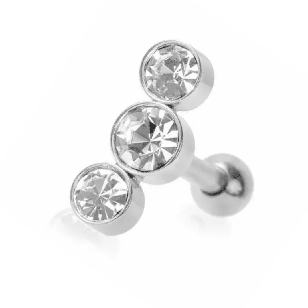 Piercing helix tris di brillanti - GIOYAL PIERCING STORE