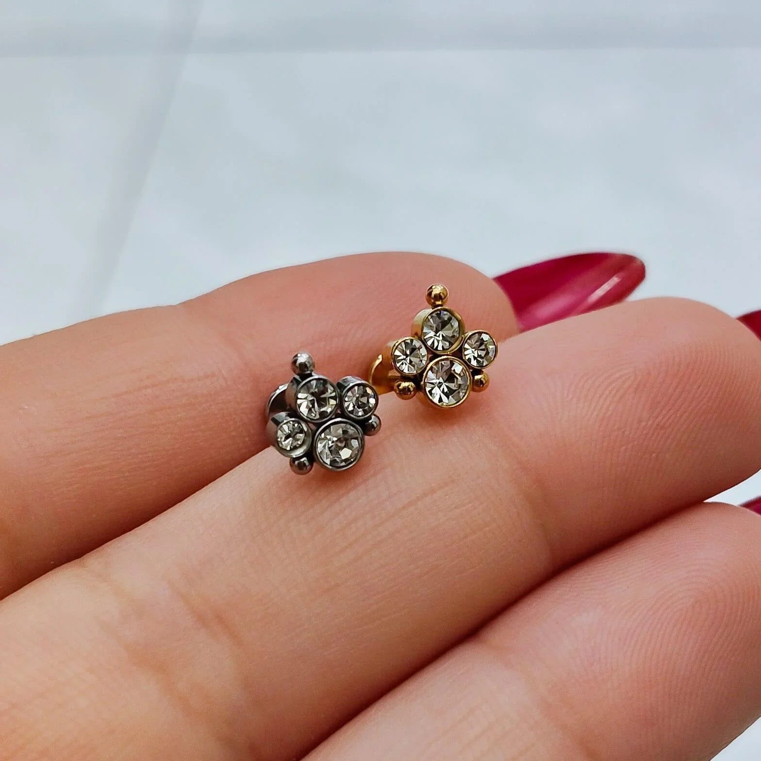 Piercing labret 4 brillanti - GIOYAL PIERCING STORE