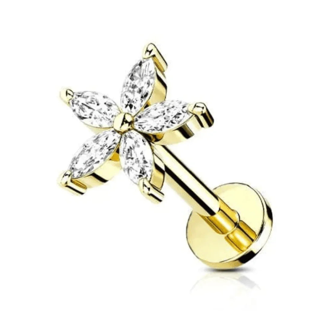 Piercing labret Fiore - GIOYAL PIERCING STORE