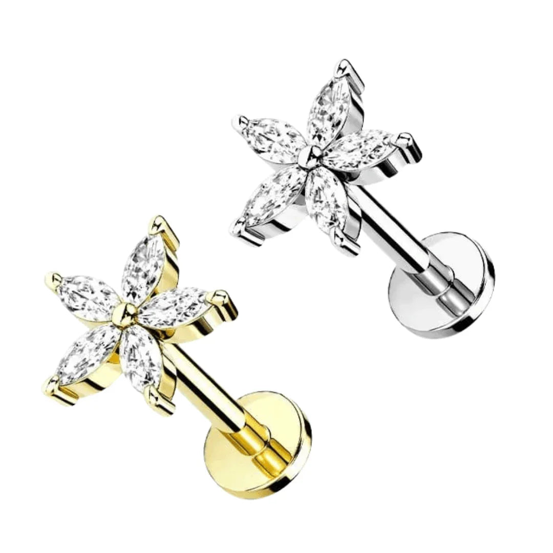 Piercing labret Fiore - GIOYAL PIERCING STORE