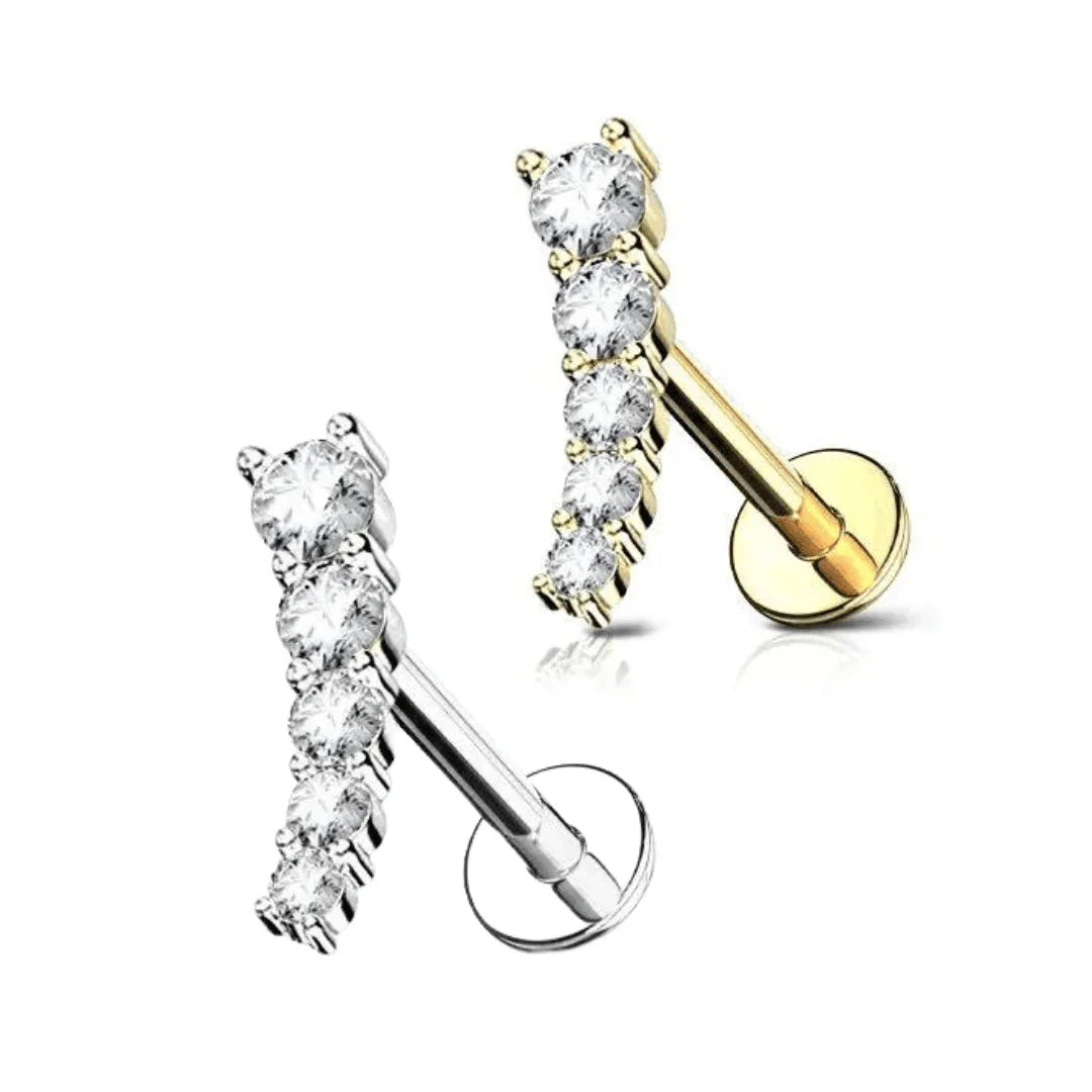 Piercing labret a 5 brillanti - GIOYAL PIERCING STORE