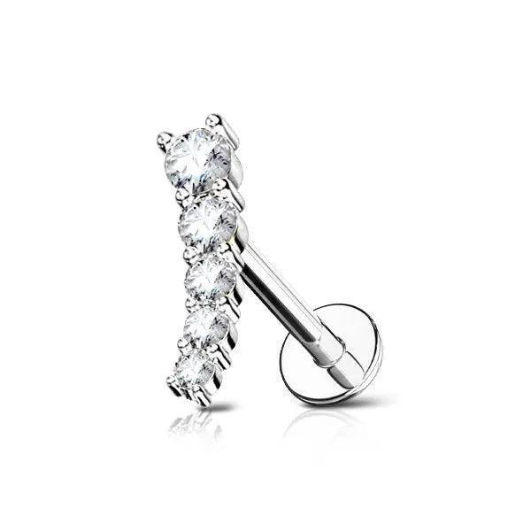 Piercing labret a 5 brillanti - GIOYAL PIERCING STORE