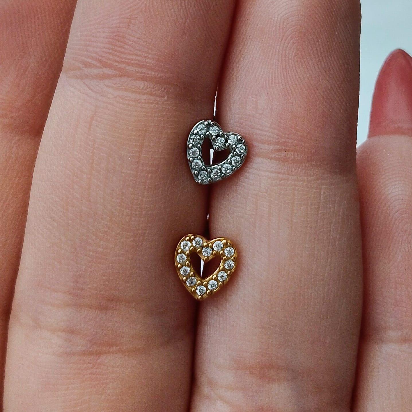 Piercing labret con design a cuore - GIOYAL PIERCING STORE