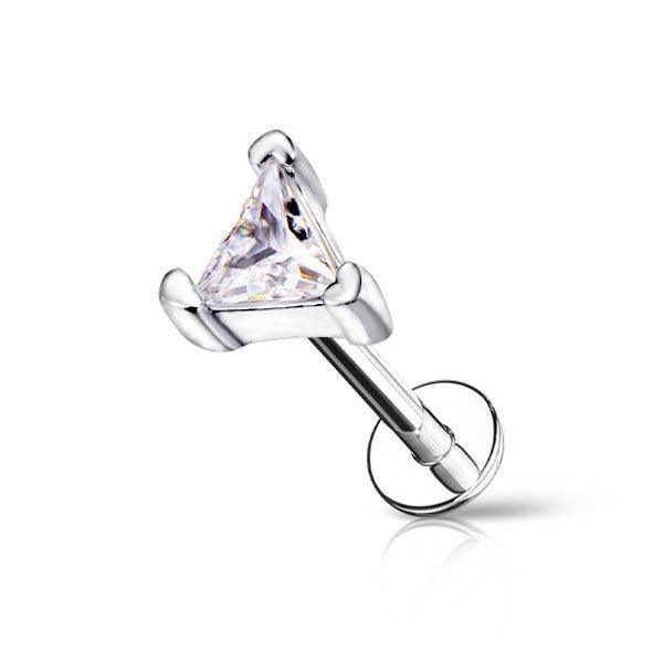 Piercing labret con design a triangolo - GIOYAL PIERCING STORE
