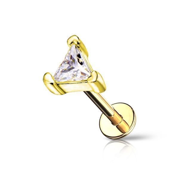 Piercing labret con design a triangolo - GIOYAL PIERCING STORE