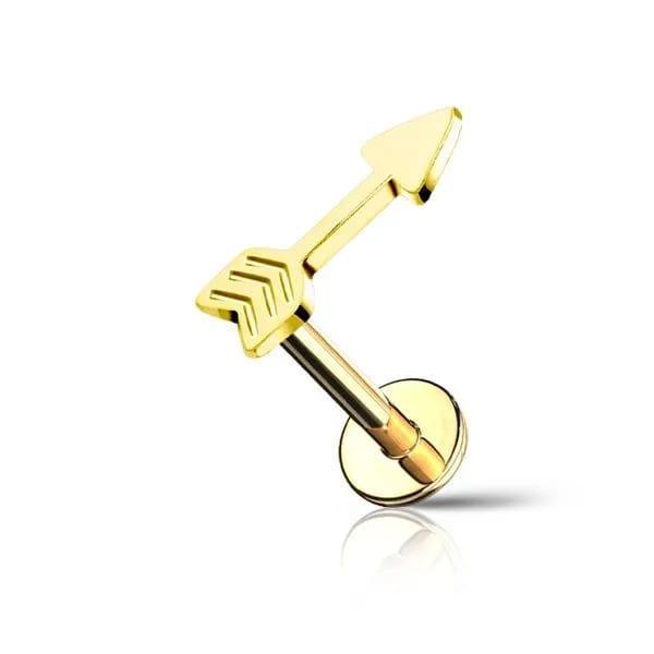 Piercing labret con freccia - GIOYAL PIERCING STORE