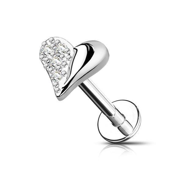 Piercing labret cuore - GIOYAL PIERCING STORE