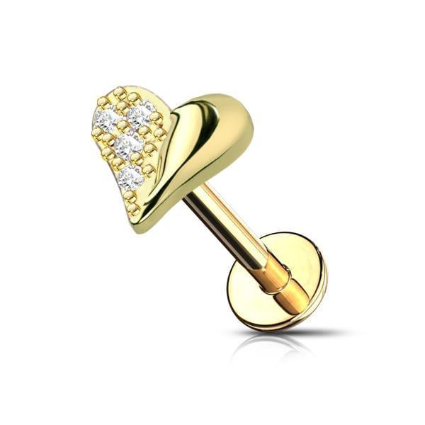 Piercing labret cuore - GIOYAL PIERCING STORE