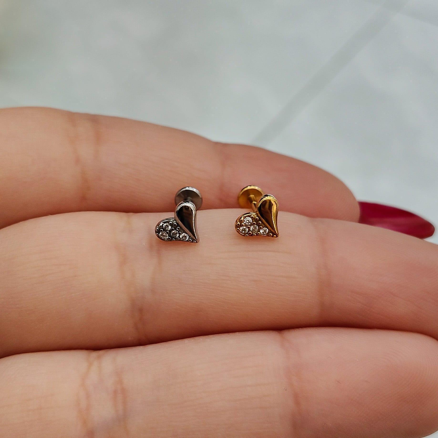 Piercing labret cuore - GIOYAL PIERCING STORE