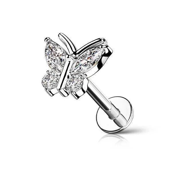 Piercing labret farfalla - GIOYAL PIERCING STORE