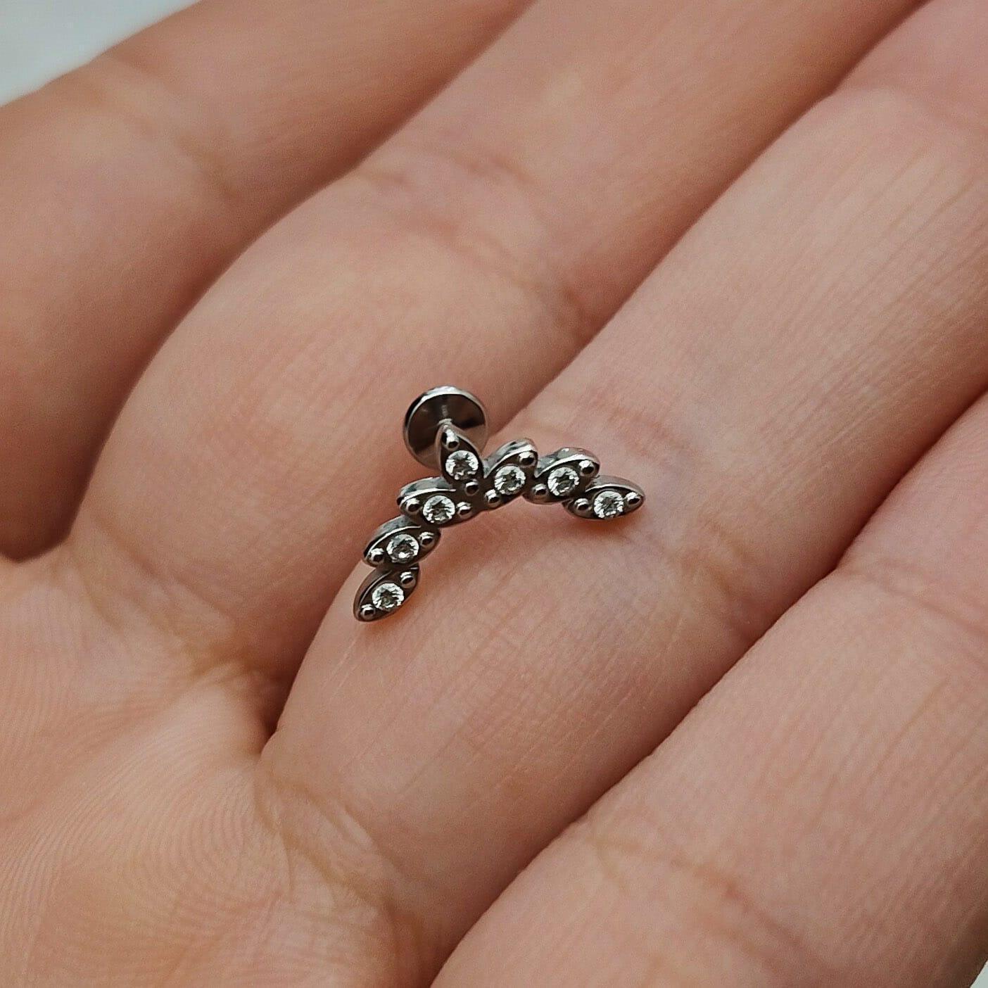 Piercing labret foglie - GIOYAL PIERCING STORE