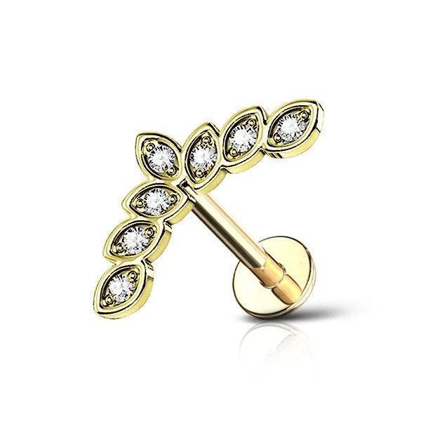 Piercing labret foglie - GIOYAL PIERCING STORE
