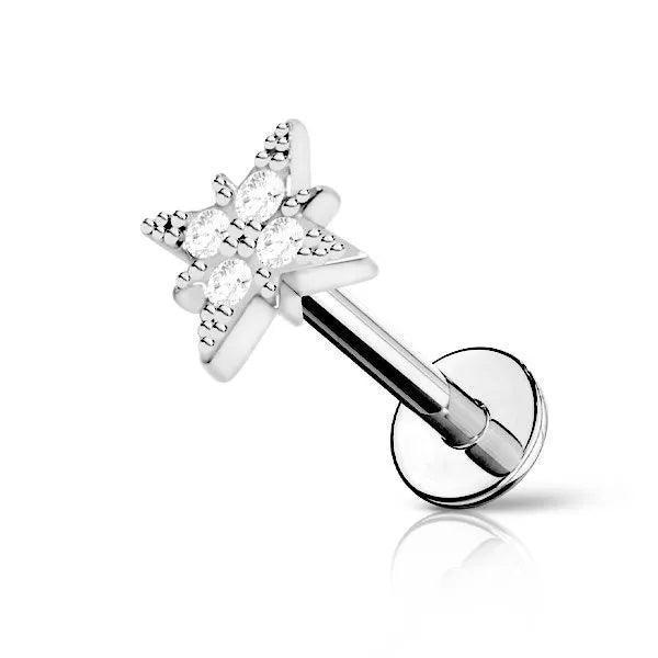Piercing labret rosa dei venti - GIOYAL PIERCING STORE