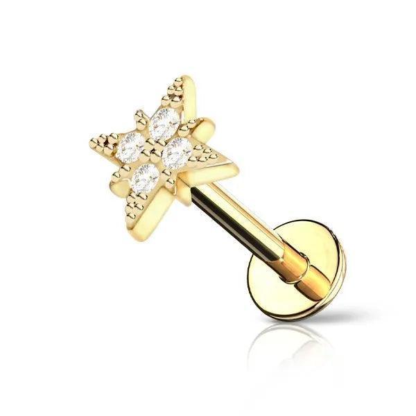 Piercing labret rosa dei venti - GIOYAL PIERCING STORE