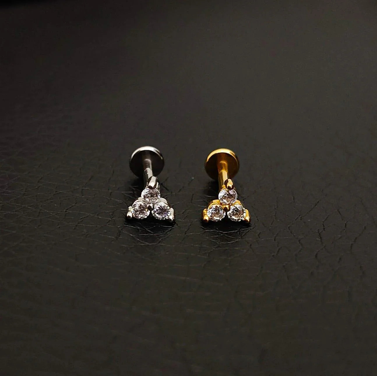 Piercing labret tris di brllanti - GIOYAL PIERCING STORE