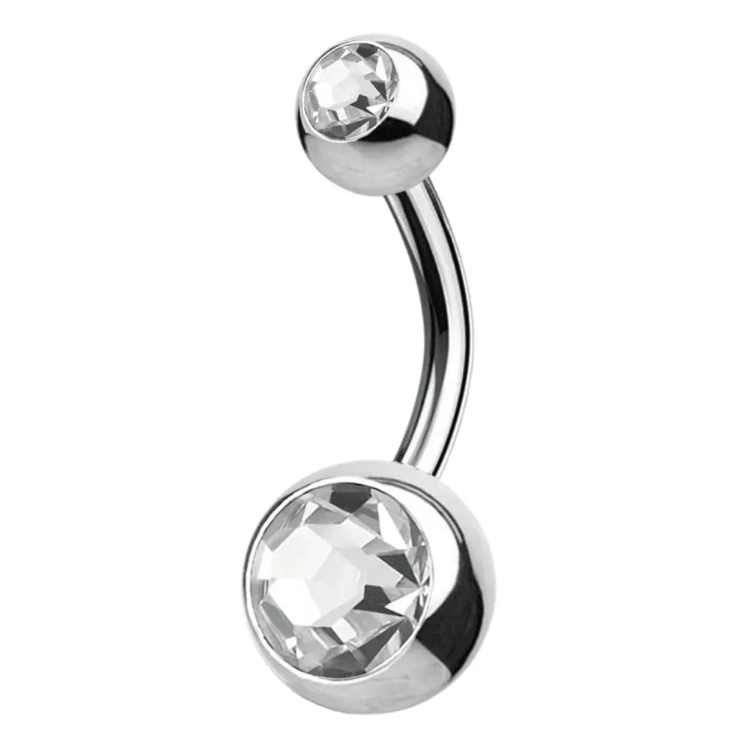 Piercing ombelico classico con brillanti - GIOYAL PIERCING STORE