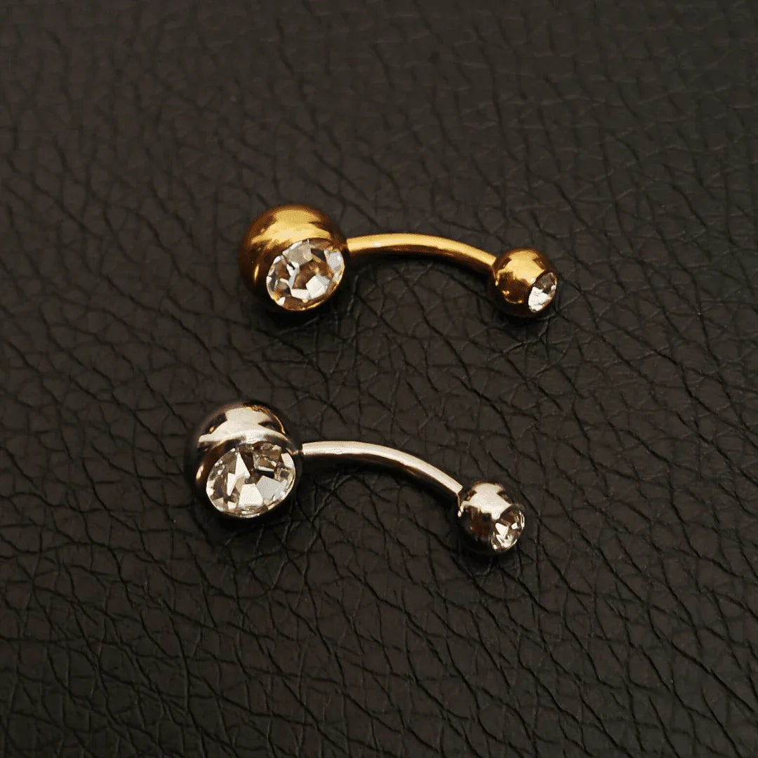 Piercing ombelico classico con brillanti - GIOYAL PIERCING STORE