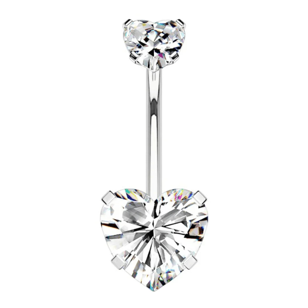 Piercing ombelico con brillanti a cuore - GIOYAL PIERCING STORE