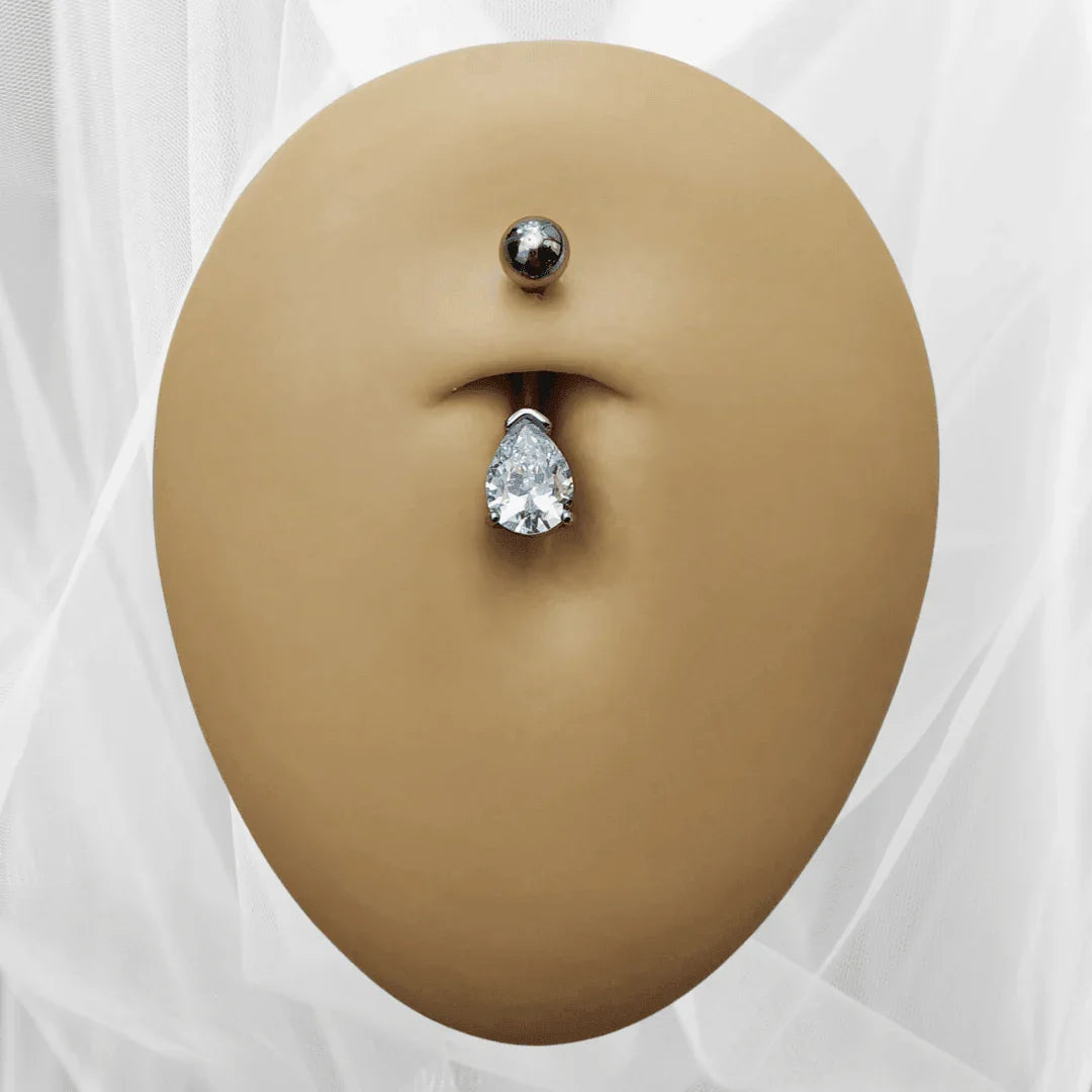 Piercing ombelico con brillanti a goccia - GIOYAL PIERCING STORE