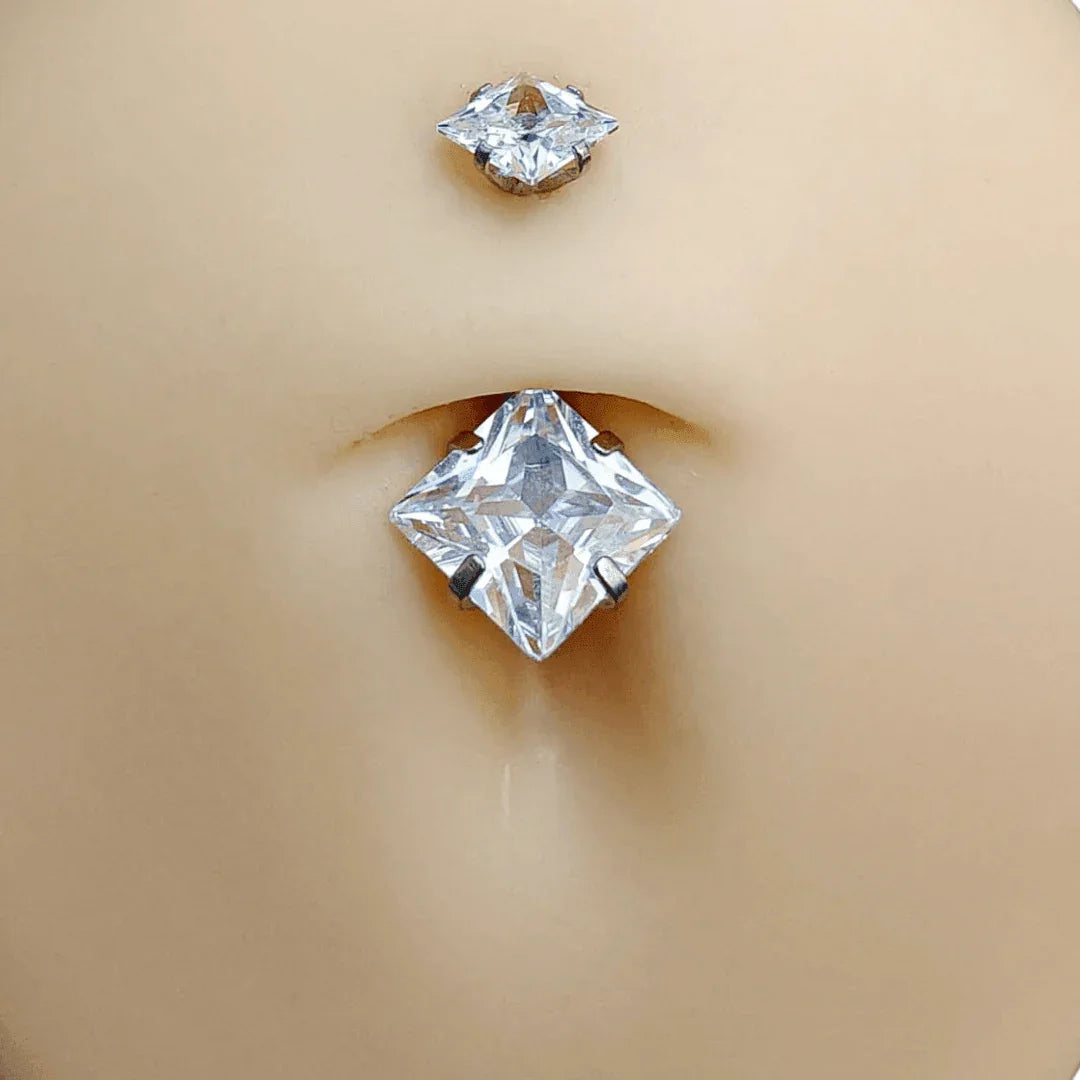 Piercing ombelico elegante con brillanti - GIOYAL PIERCING STORE