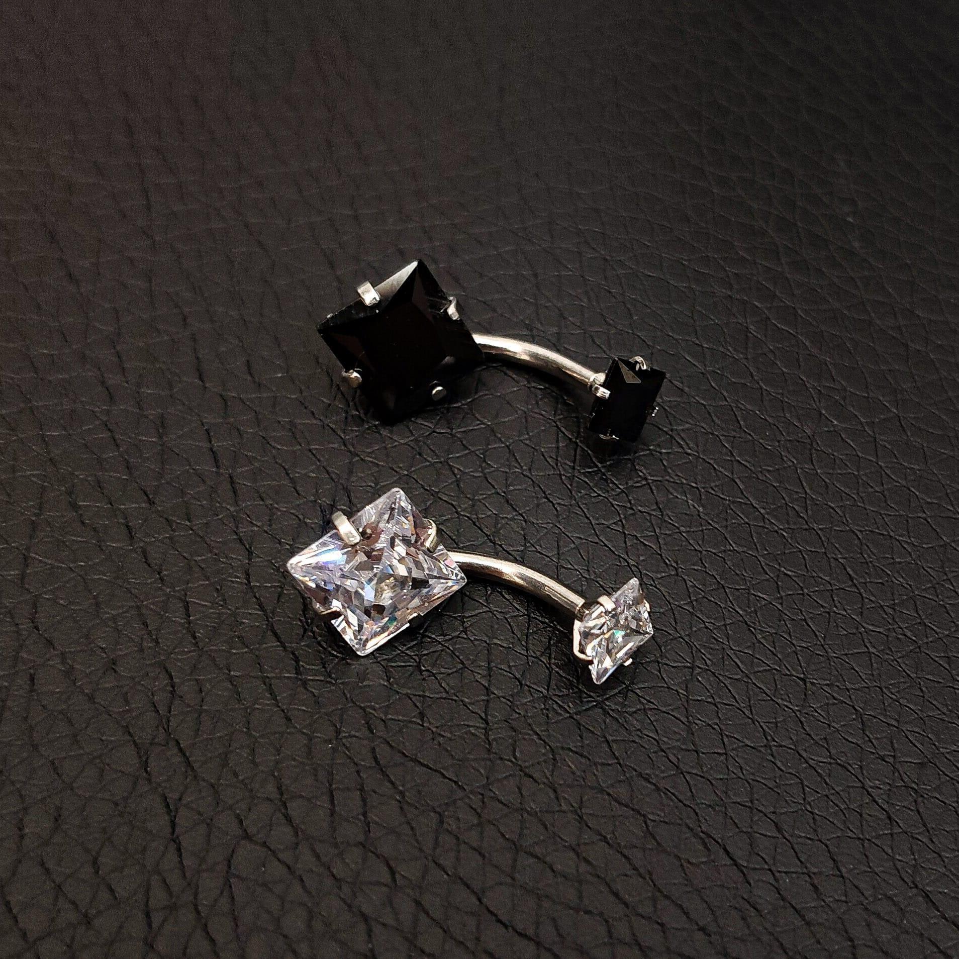 Piercing ombelico elegante con brillanti - GIOYAL PIERCING STORE