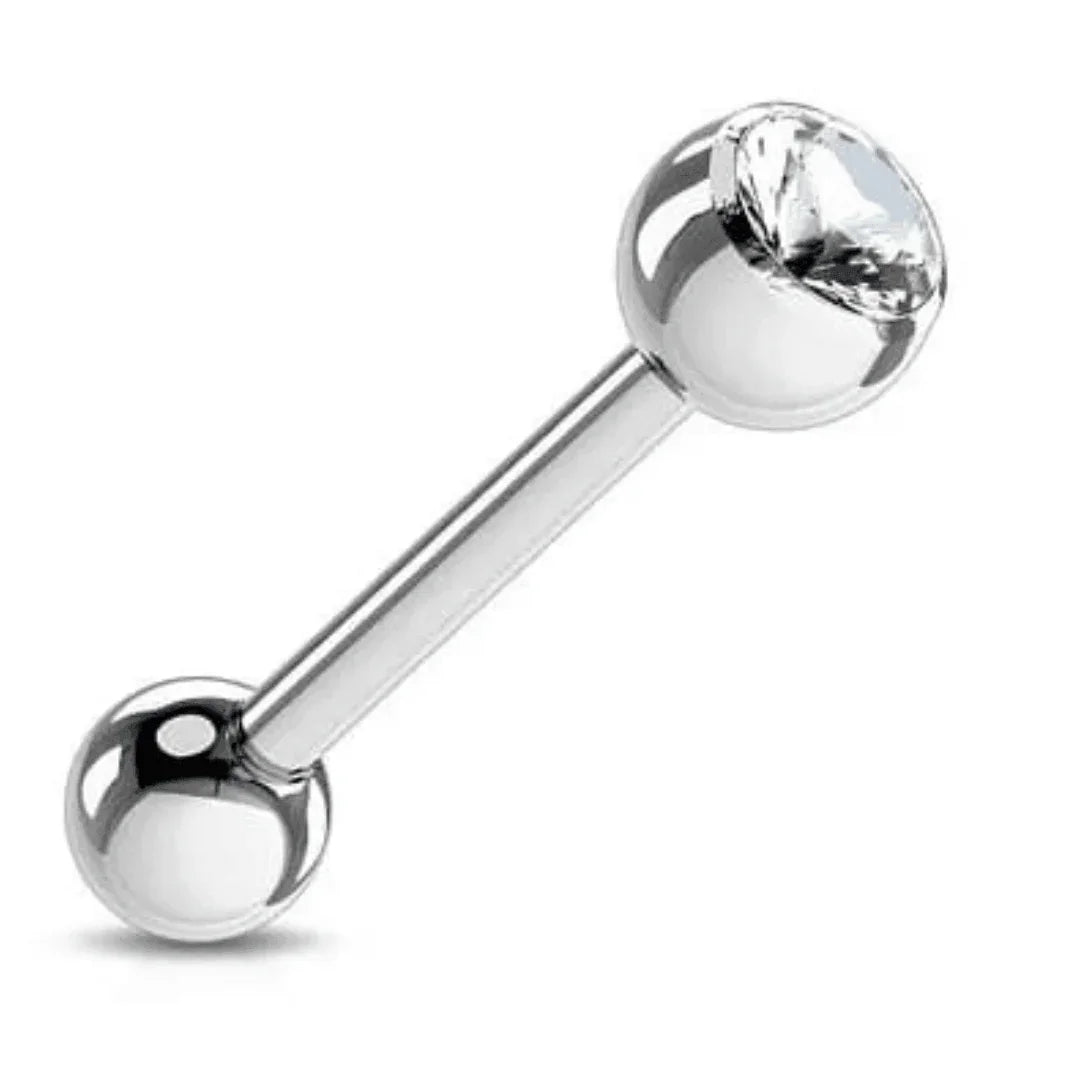 Piercing per lingua con brillante superiore - GIOYAL PIERCING STORE