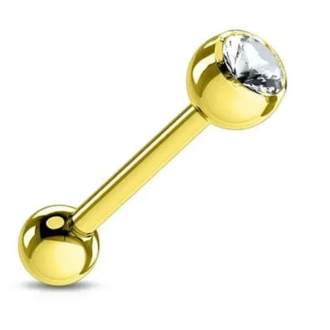 Piercing per lingua con brillante superiore - GIOYAL PIERCING STORE