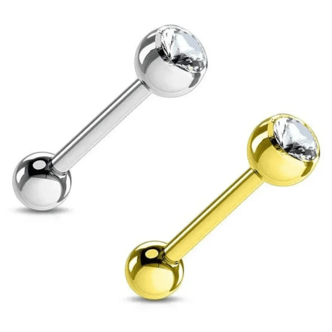 Piercing per lingua con brillante superiore - GIOYAL PIERCING STORE