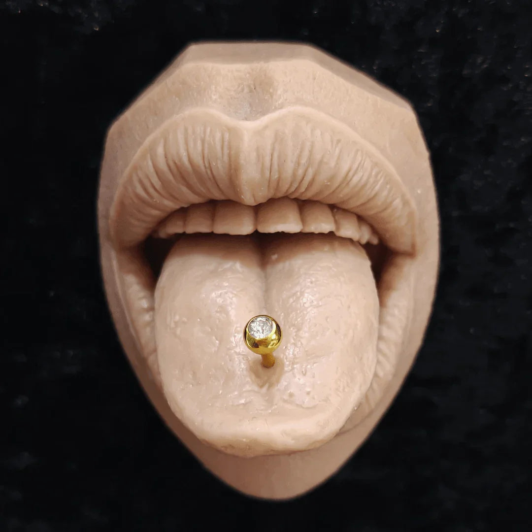 Piercing per lingua con brillante superiore - GIOYAL PIERCING STORE