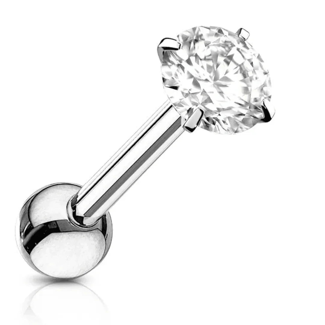 Piercing per lingua con brillantino superiore - GIOYAL PIERCING STORE